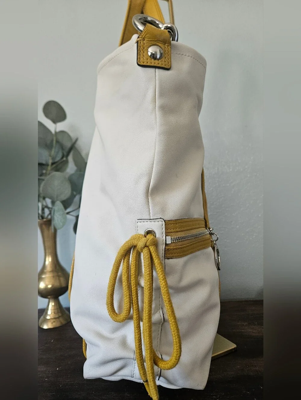 COACH Poppy  Spotlight Retro 2000s 2-Way Shoulder Bag, Daisy Yellow Trim.